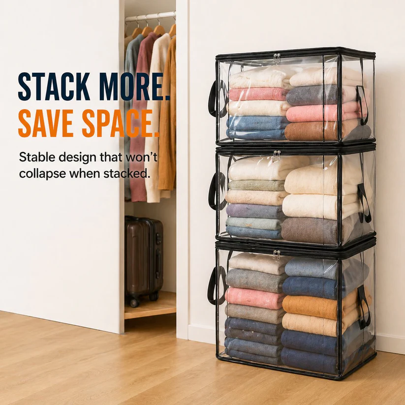 💖LAST DAY 50% OFF 📦jorevi® Large Heavy-Duty Thick Plastic Clear Storage