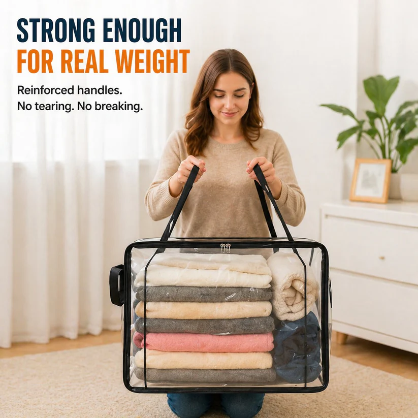 💖LAST DAY 50% OFF 📦jorevi® Large Heavy-Duty Thick Plastic Clear Storage