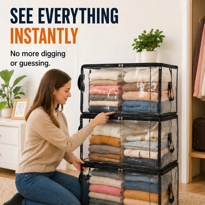💖LAST DAY 50% OFF 📦jorevi® Large Heavy-Duty Thick Plastic Clear Storage