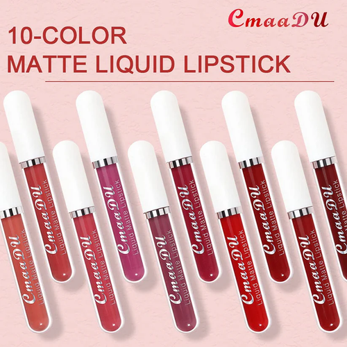10-Piece Matte Waterproof Lip Gloss Set – Bold Color, All-Day Stay Big Sale