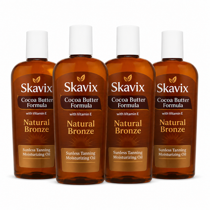 Skavix Natural Bronze Tanning Oil – Fast-Absorbing Cocoa Butter Moisturizer for a Sun-Kissed Glow