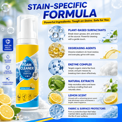 🔥Last Day 50% OFF🔥 Foam No-Rinse Cleaner — Spray, Wipe & Done Big Sale