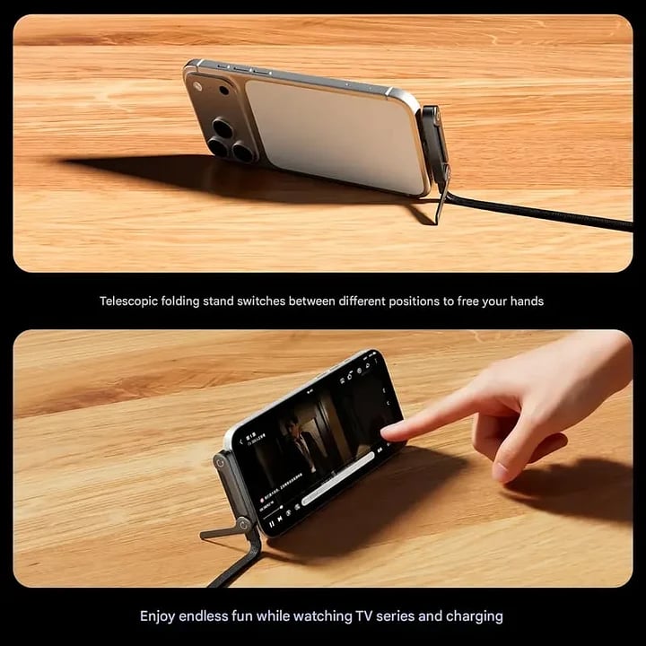 ⚡Official Authorized | 2-in-1 Invisible Holder Charger Cable - 240W Fast Charging Cord with Built-In Phone Stand Big Sale