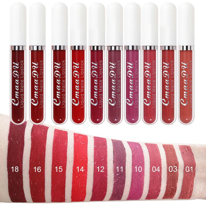 10-Piece Matte Waterproof Lip Gloss Set – Bold Color, All-Day Stay Big Sale