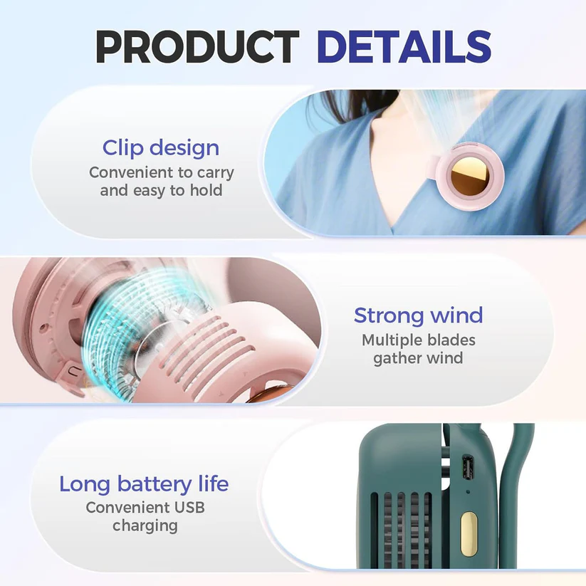 🌞Summer Sale 50% OFF🔥Portable Clip-On Waist Fan | Hands-free cooling under your shirt Big Sale