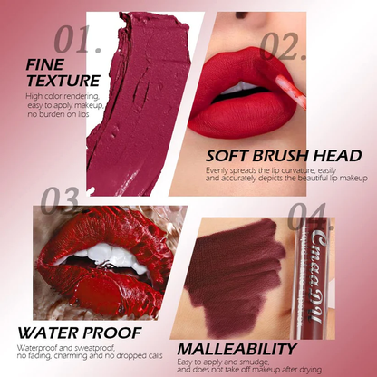 10-Piece Matte Waterproof Lip Gloss Set – Bold Color, All-Day Stay Big Sale
